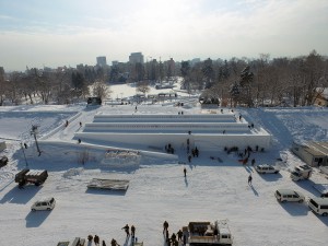 バルコニー雪像